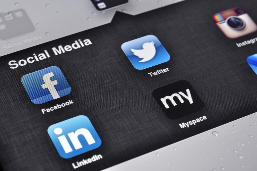 social media channels platforms applications icons logos