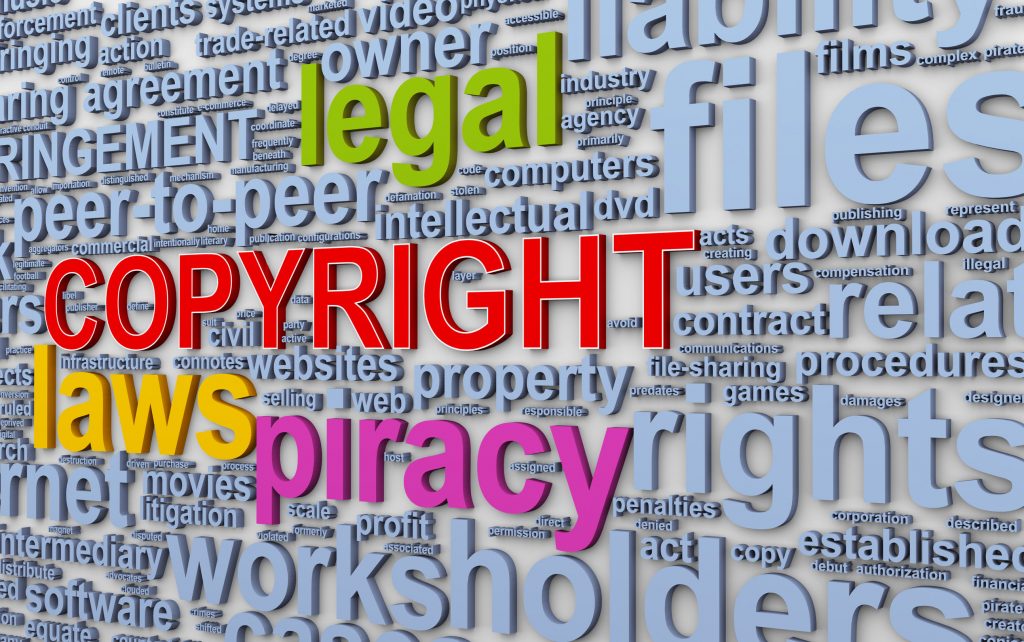 22275798 - 3d illustration of wordcloud word tags of copyright