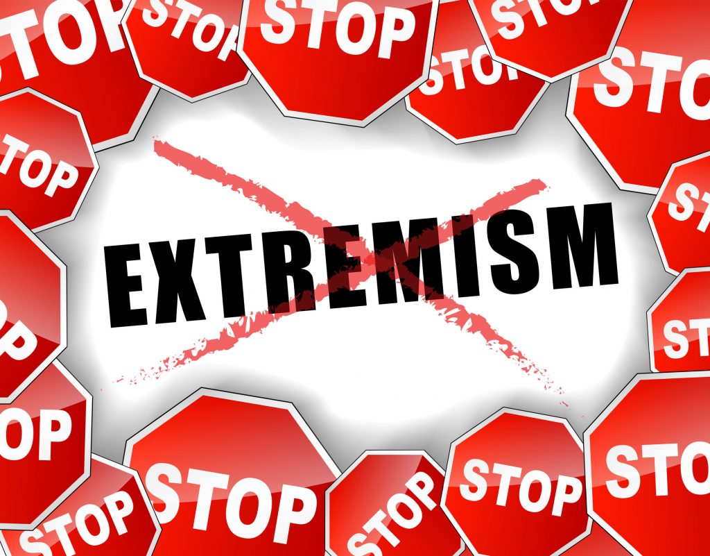 30076797 - vector illustration of stop extremism concept background