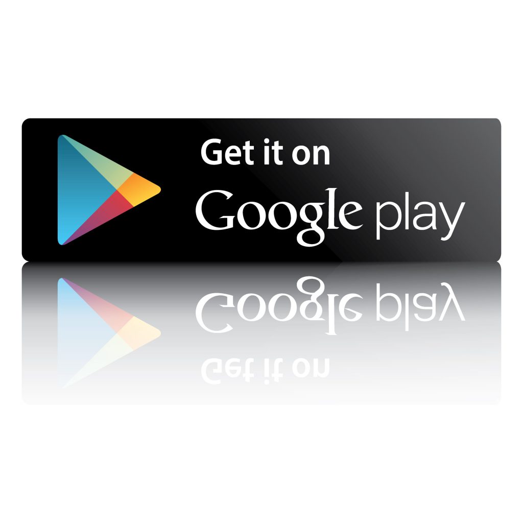 26841936 - black button with reflection on a white background with the word google play market
