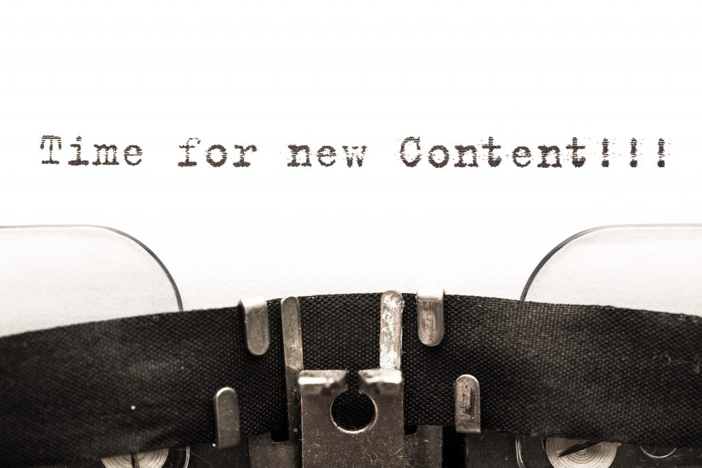 Content Marketing Digital Advertising time for  new content