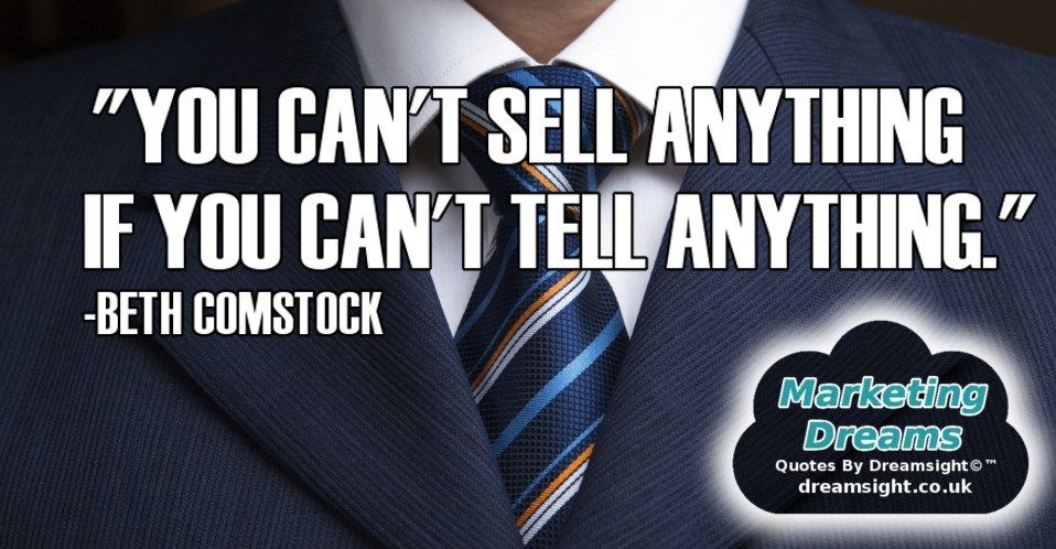 you can't sell anything if you can't tell anything