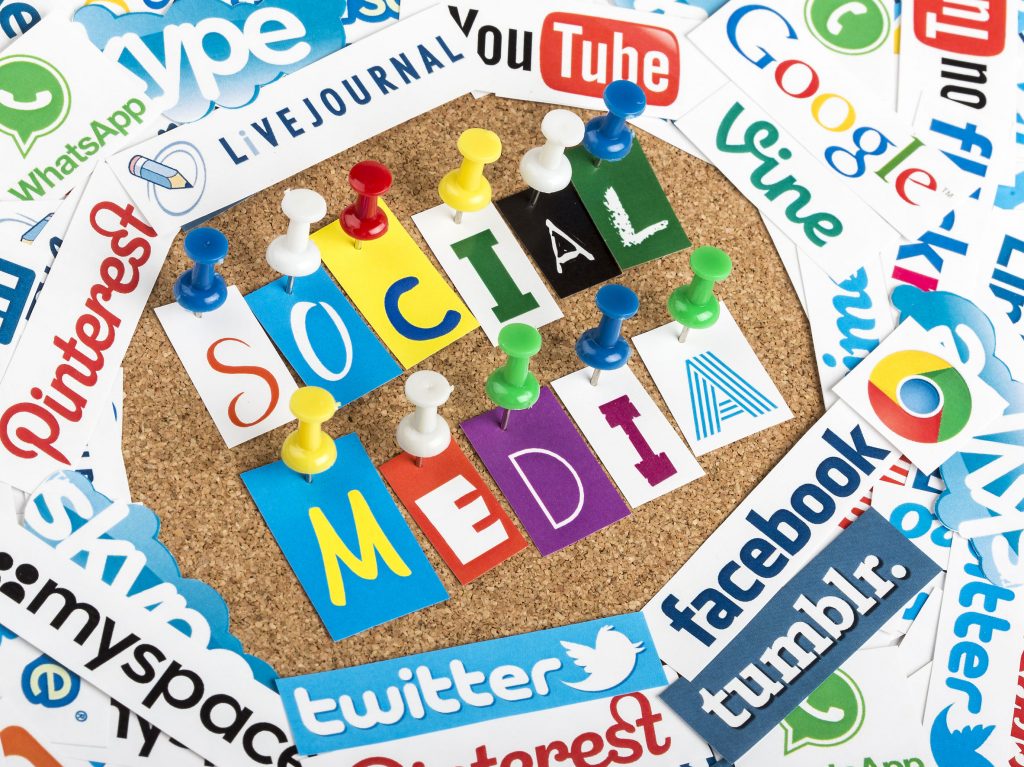 social media marketing SMM channels platforms applications icons logos