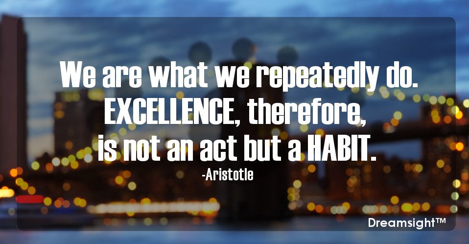 We are what we repeatedly do. Excellence, therefore, is not an act but a habit.