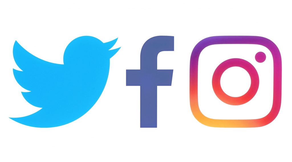 Facebook and instagram and twitter